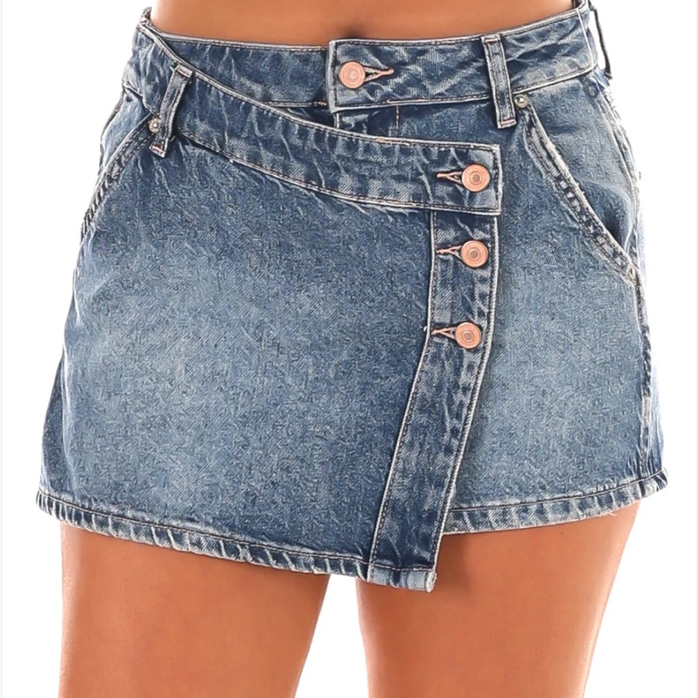 Free People Blue Denim Skirt